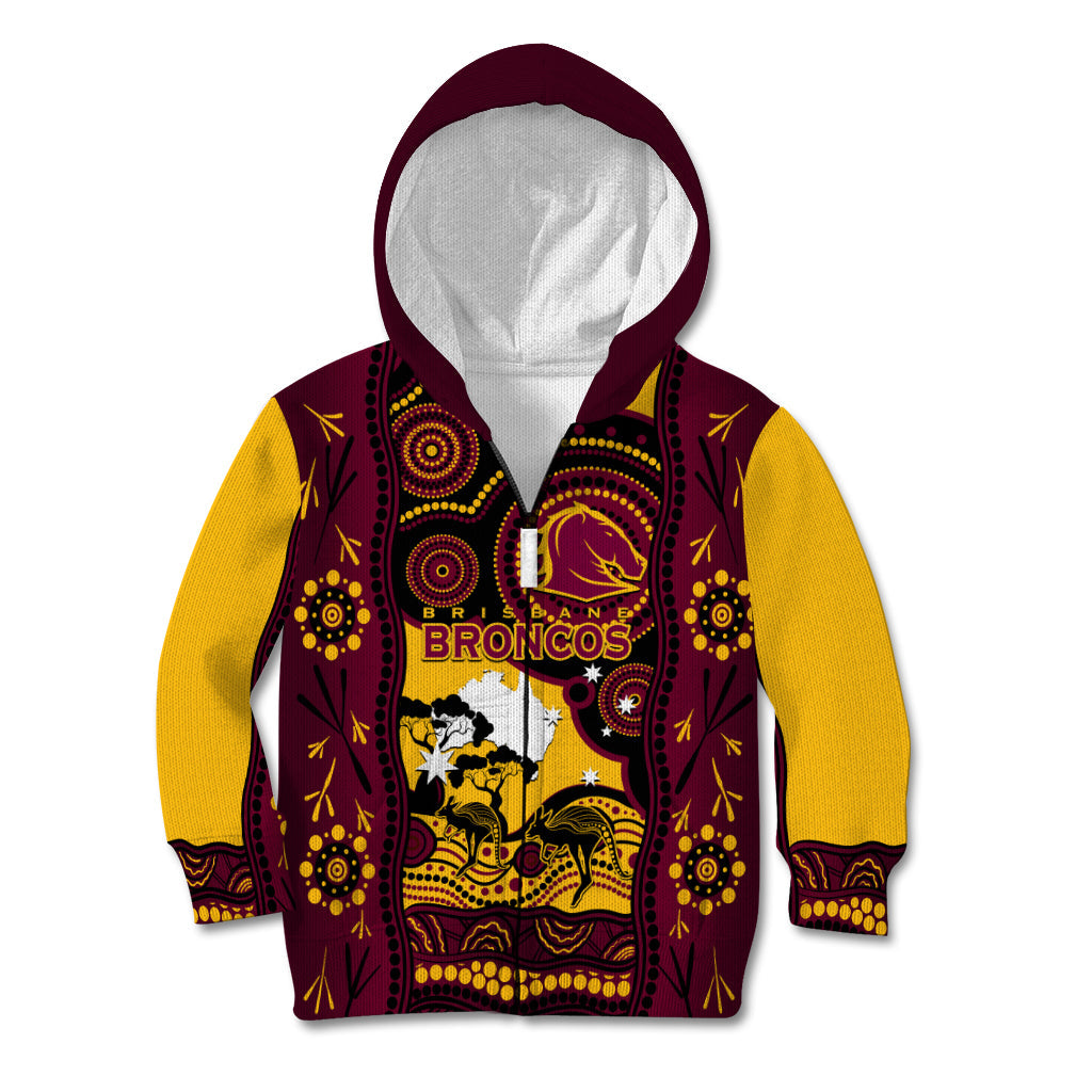 Custom Australia Day Brisbane Broncos Kid Hoodie NRL 2024 Australian Map Proud