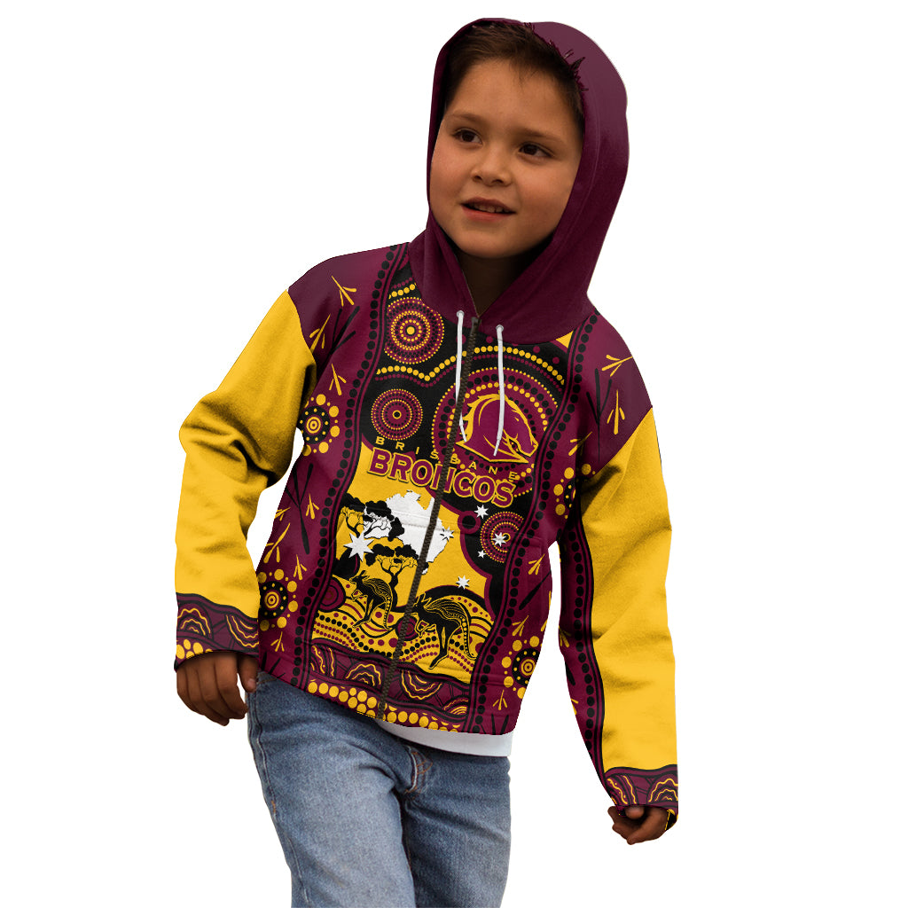 Custom Australia Day Brisbane Broncos Kid Hoodie NRL 2024 Australian Map Proud