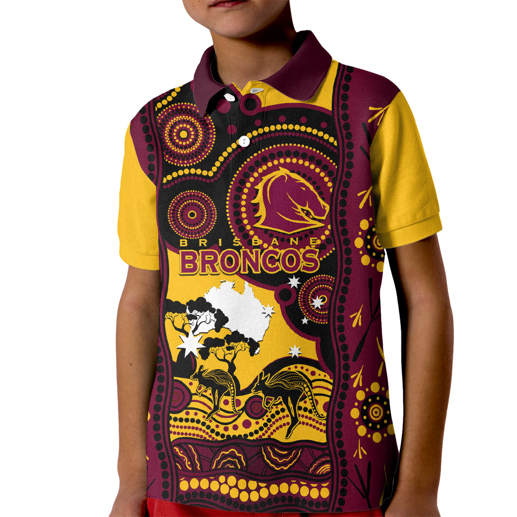 Custom Australia Day Brisbane Broncos Kid Polo Shirt NRL 2024 Australian Map Proud - Vibe Hoodie Shop