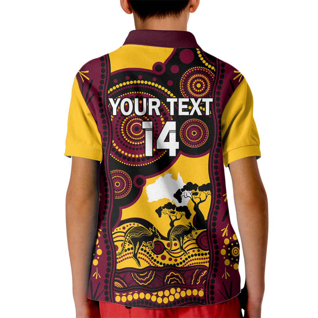 Custom Australia Day Brisbane Broncos Kid Polo Shirt NRL 2024 Australian Map Proud - Vibe Hoodie Shop