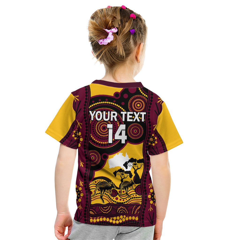 Custom Australia Day Brisbane Broncos Kid T Shirt NRL 2024 Australian Map Proud