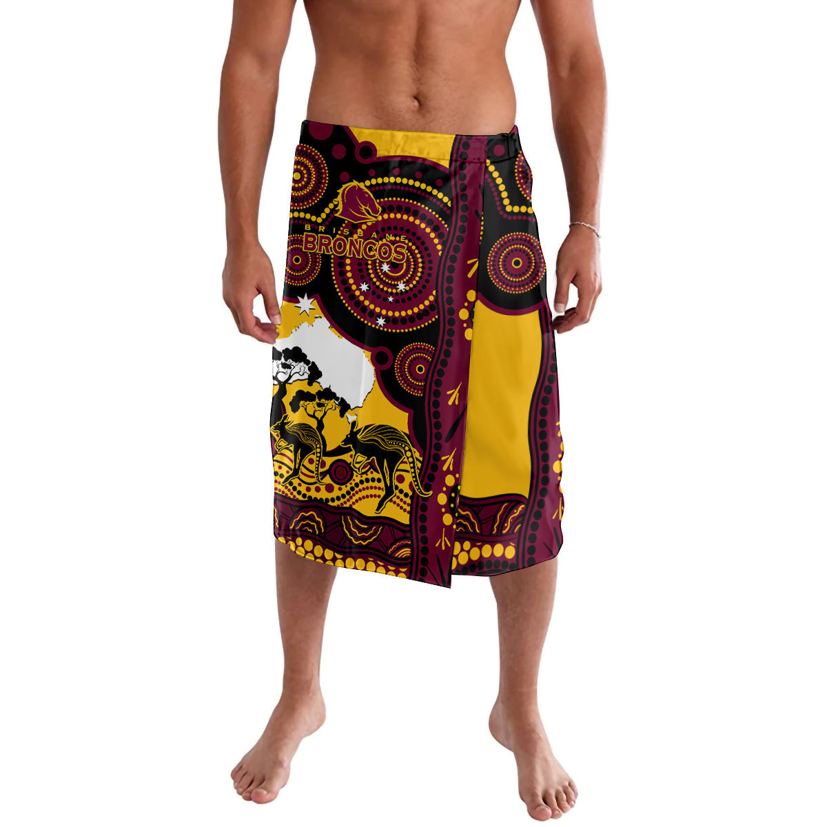 Custom Australia Day Brisbane Broncos Lavalava NRL 2024 Australian Map Proud