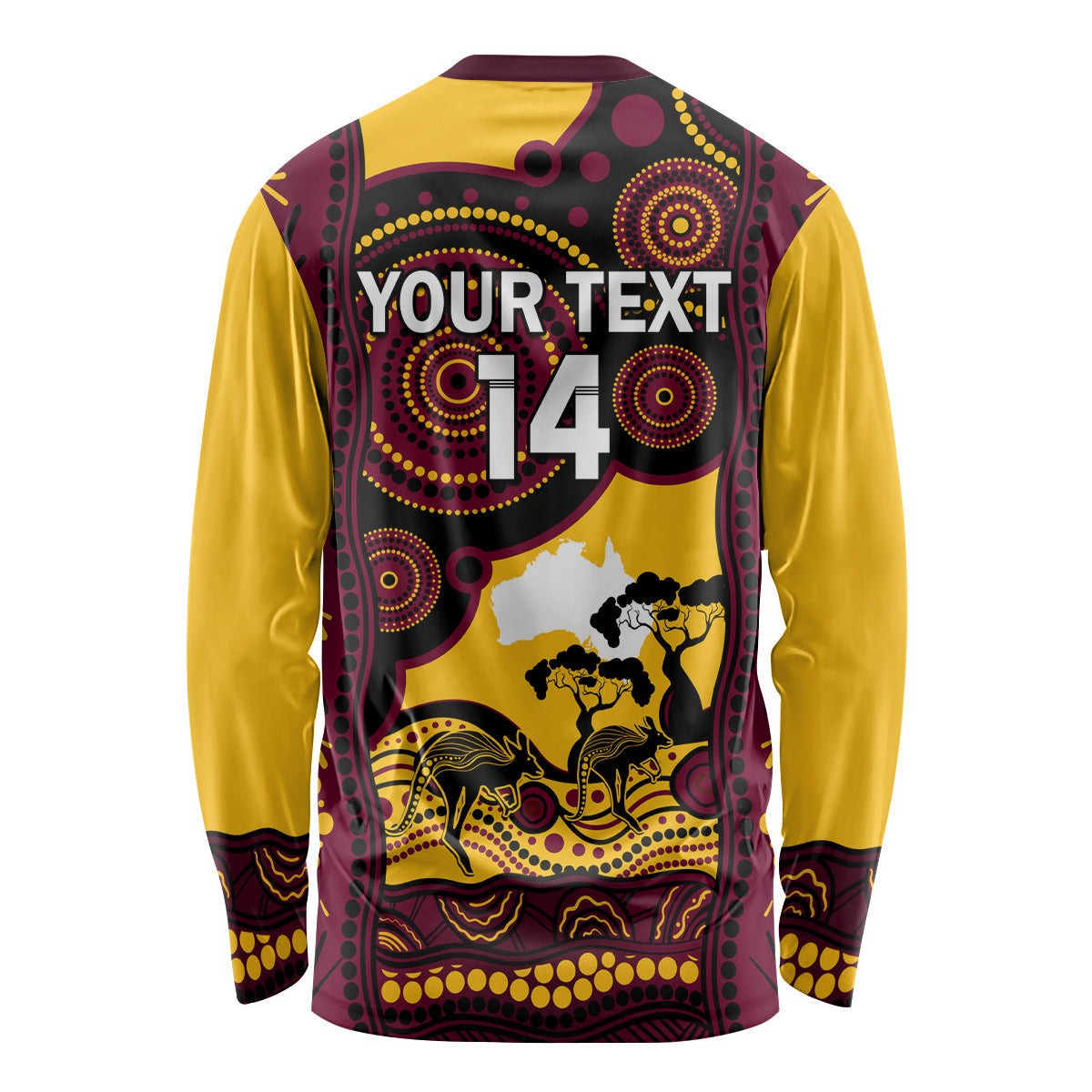 Custom Australia Day Brisbane Broncos Long Sleeve Shirt NRL 2024 Australian Map Proud