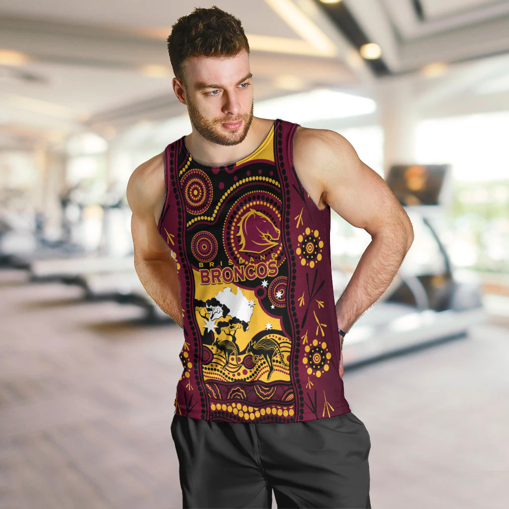 Custom Australia Day Brisbane Broncos Men Tank Top NRL 2024 Australian Map Proud