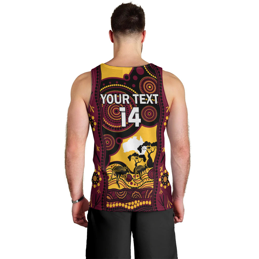 Custom Australia Day Brisbane Broncos Men Tank Top NRL 2024 Australian Map Proud