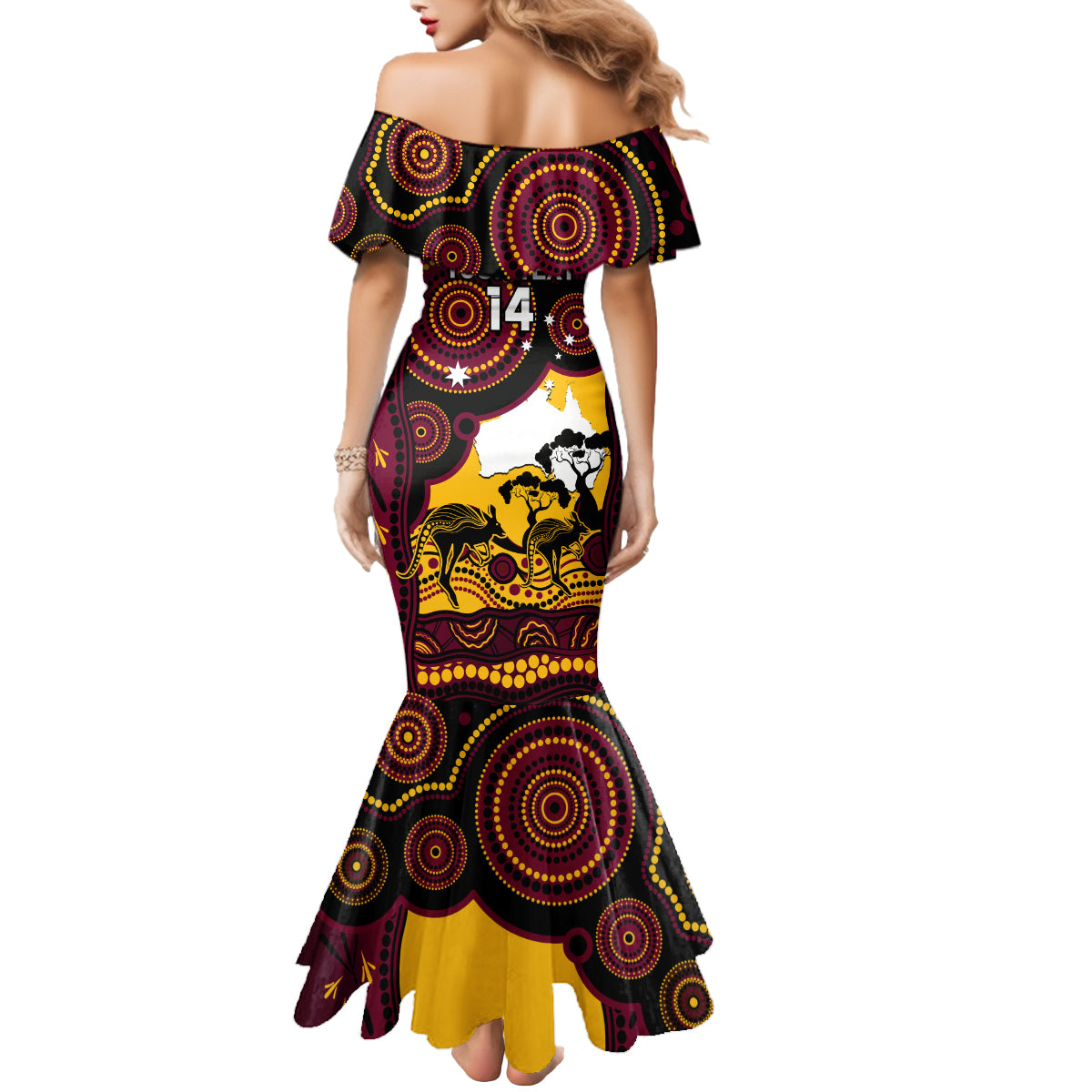 Custom Australia Day Brisbane Broncos Mermaid Dress NRL 2024 Australian Map Proud