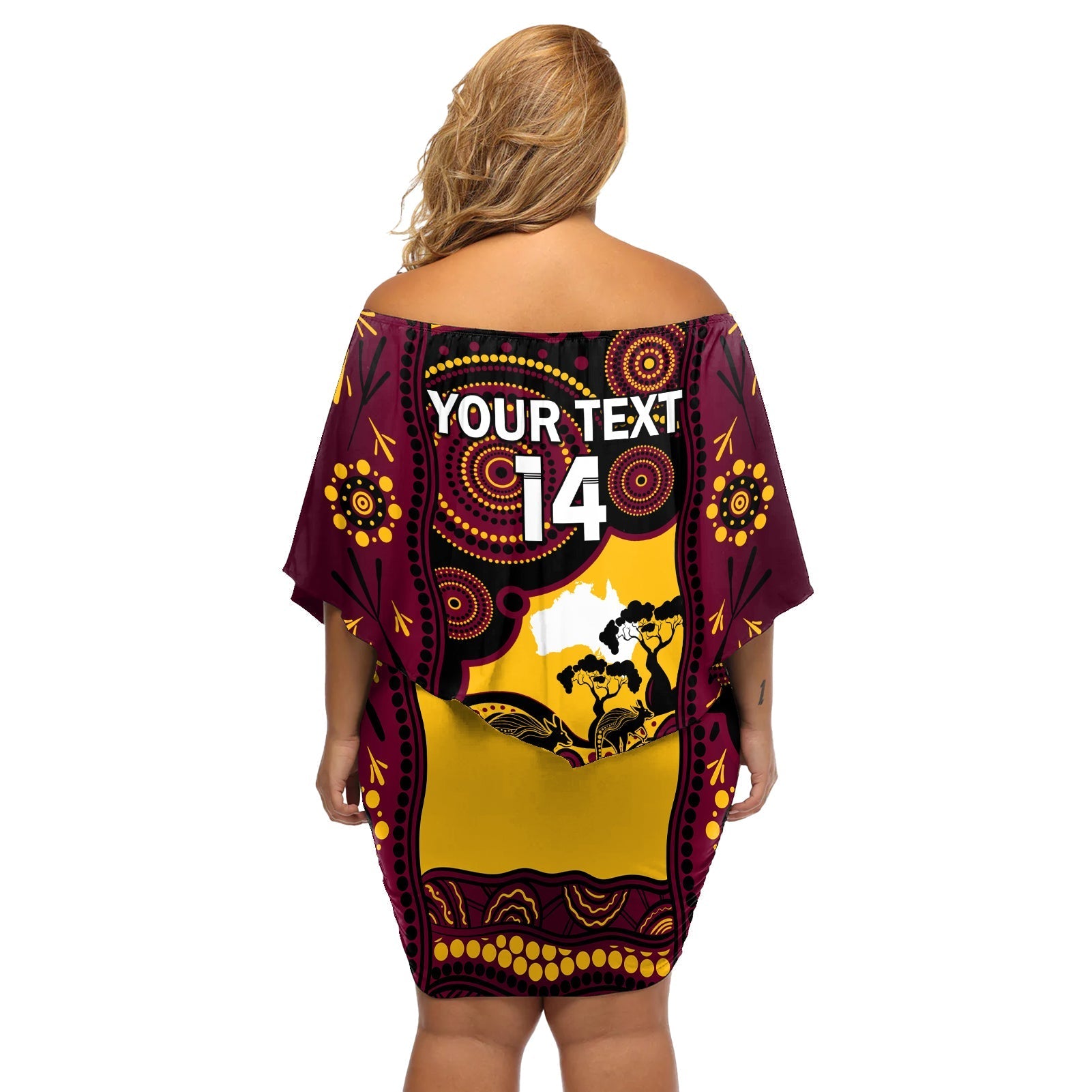 Custom Australia Day Brisbane Broncos Off Shoulder Short Dress NRL 2024 Australian Map Proud