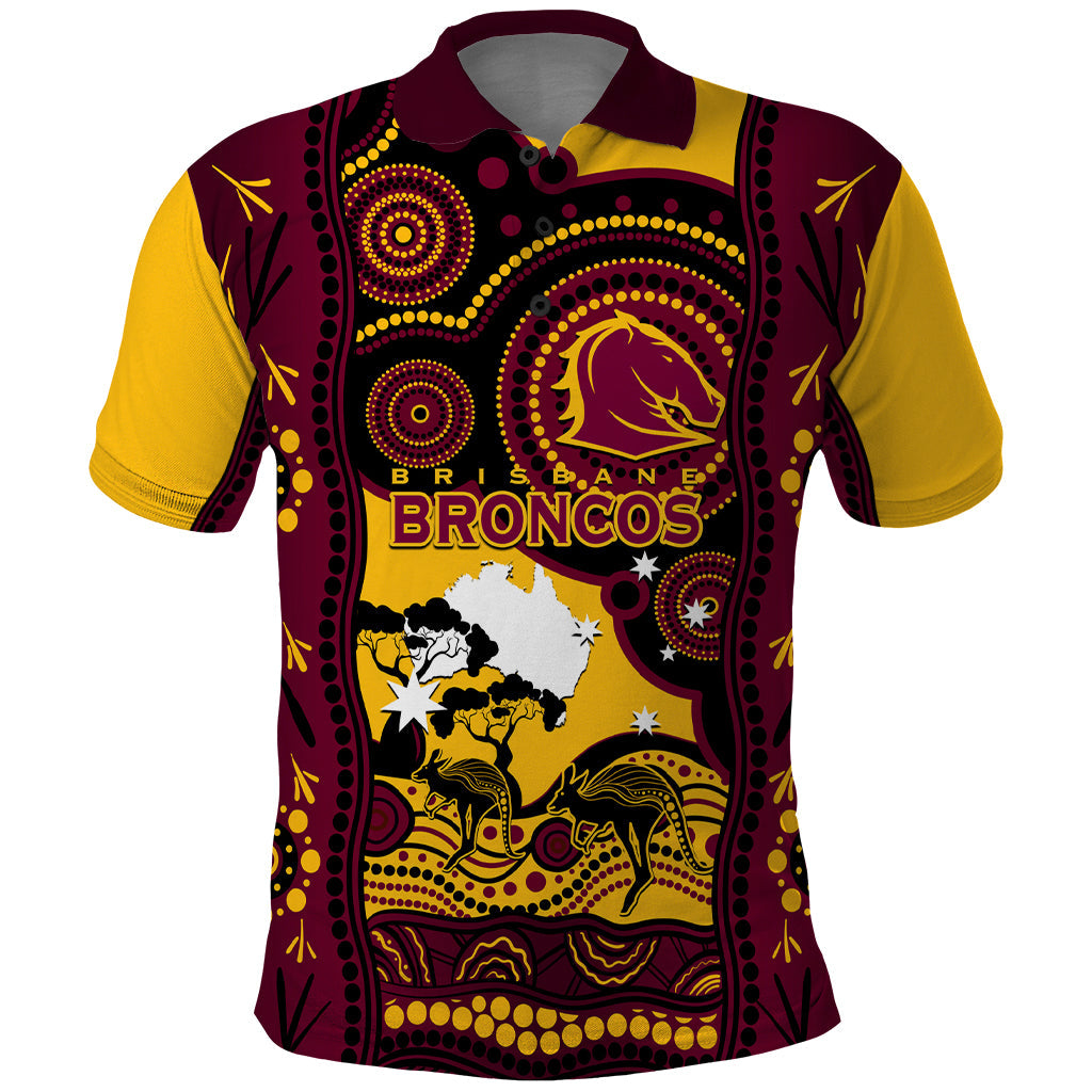 Custom Australia Day Brisbane Broncos Polo Shirt NRL 2024 Australian Map Proud