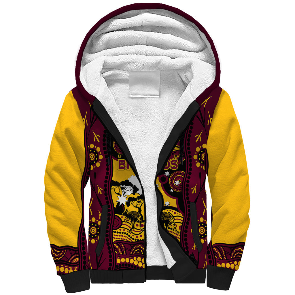 Custom Australia Day Brisbane Broncos Sherpa Hoodie NRL 2024 Australian Map Proud