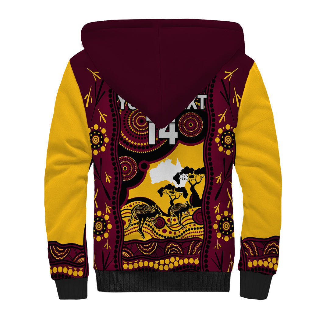 Custom Australia Day Brisbane Broncos Sherpa Hoodie NRL 2024 Australian Map Proud