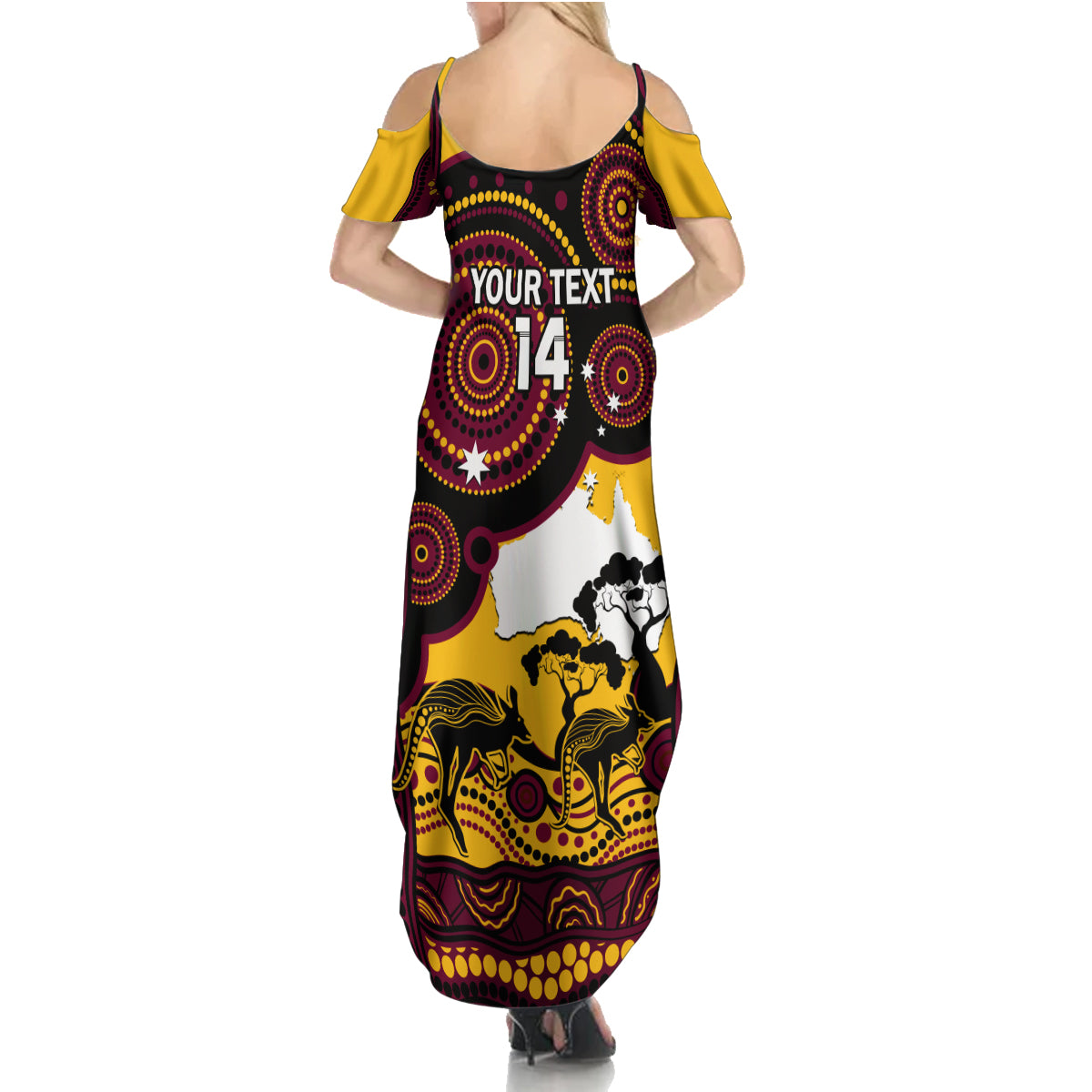 Custom Australia Day Brisbane Broncos Summer Maxi Dress NRL 2024 Australian Map Proud