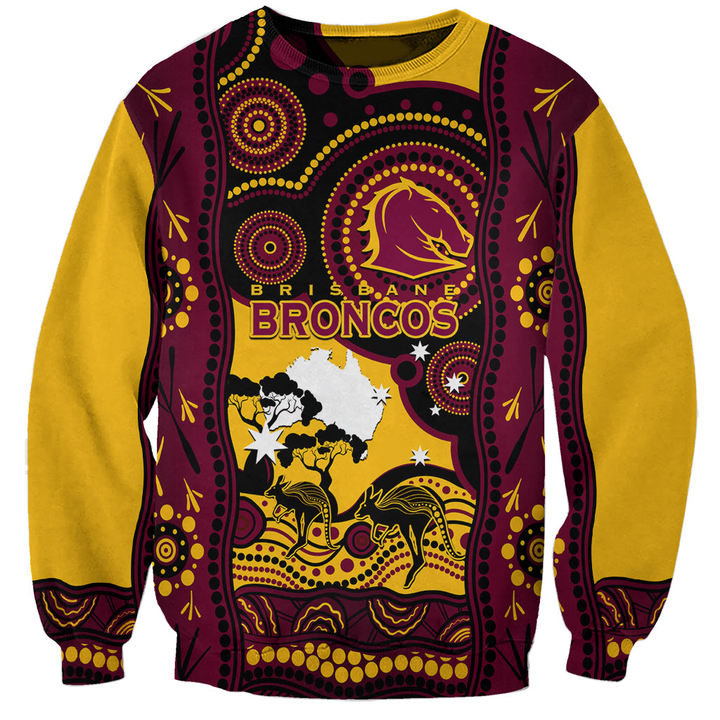 Custom Australia Day Brisbane Broncos Sweatshirt NRL 2024 Australian Map Proud