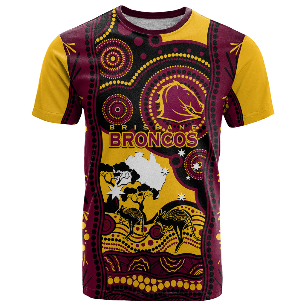 Custom Australia Day Brisbane Broncos T Shirt NRL 2024 Australian Map Proud