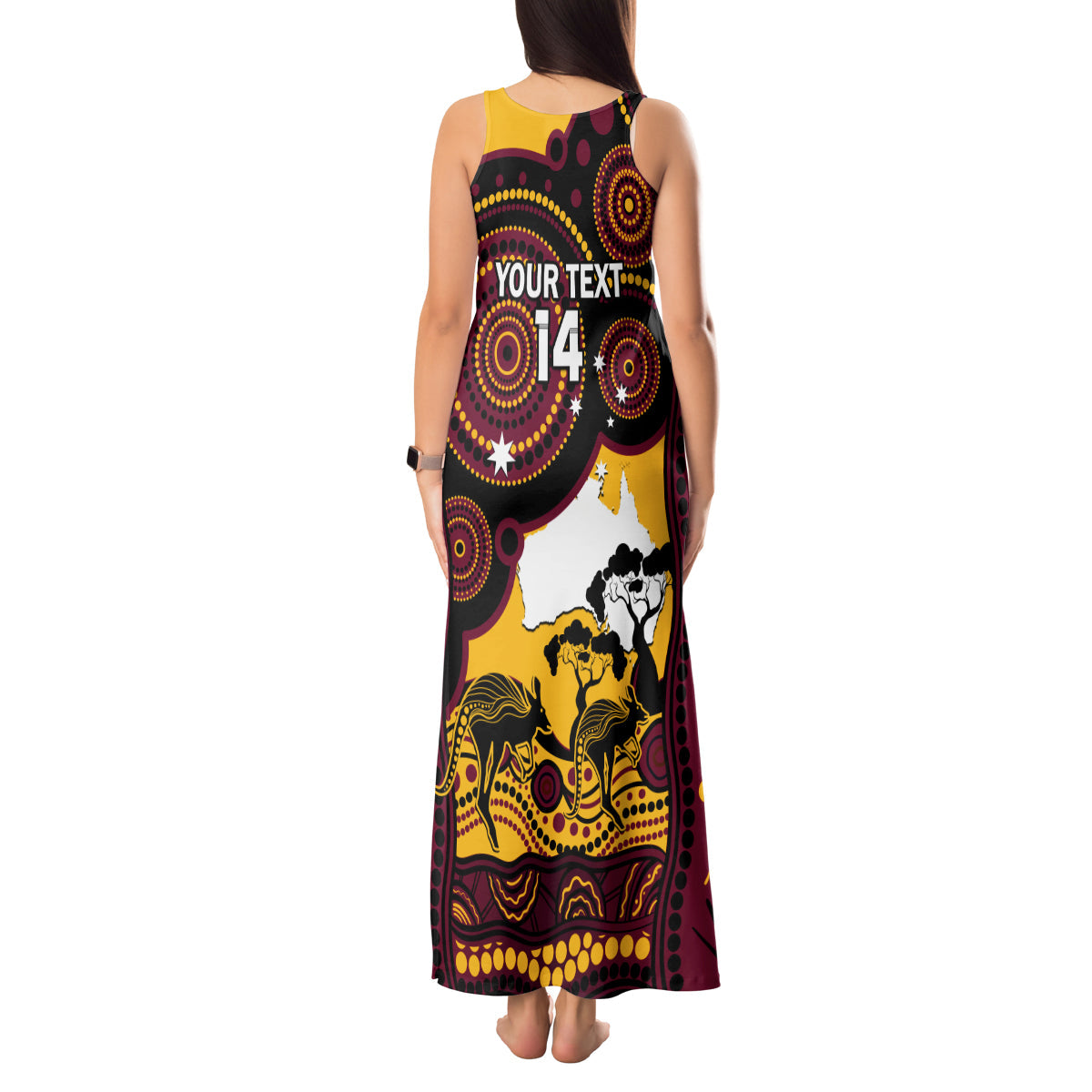 Custom Australia Day Brisbane Broncos Tank Maxi Dress NRL 2024 Australian Map Proud