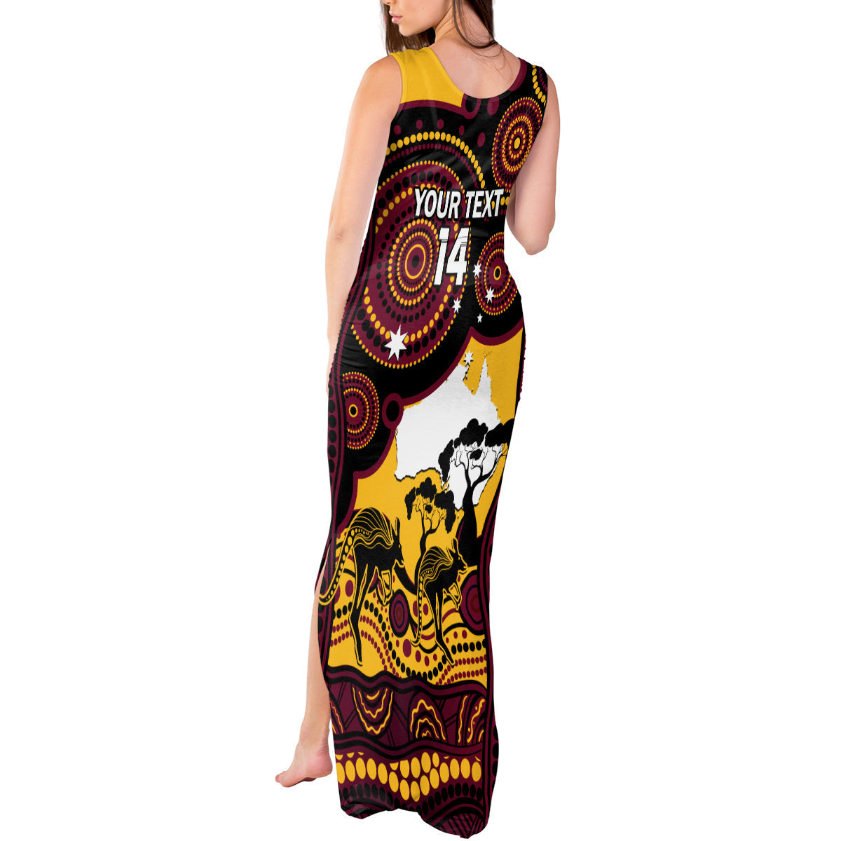 Custom Australia Day Brisbane Broncos Tank Maxi Dress NRL 2024 Australian Map Proud