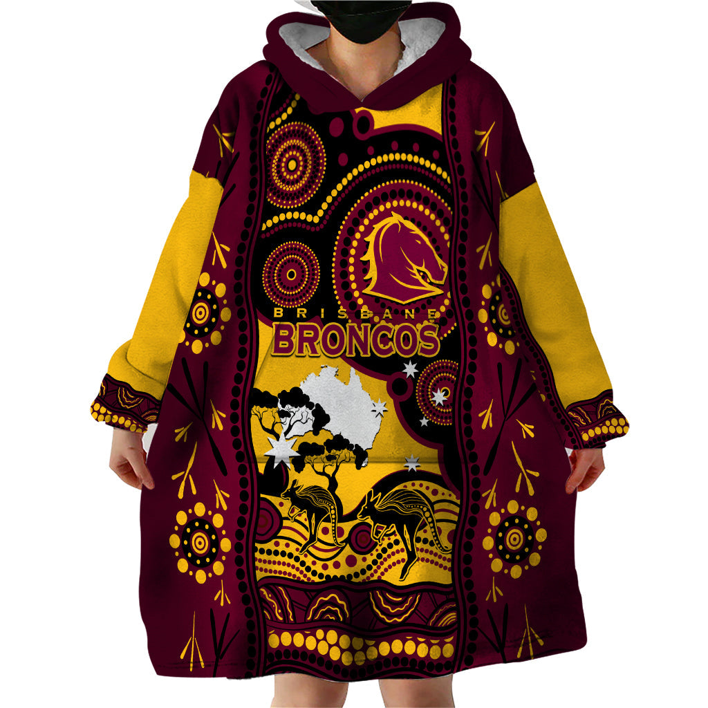 Custom Australia Day Brisbane Broncos Wearable Blanket Hoodie NRL 2024 Australian Map Proud