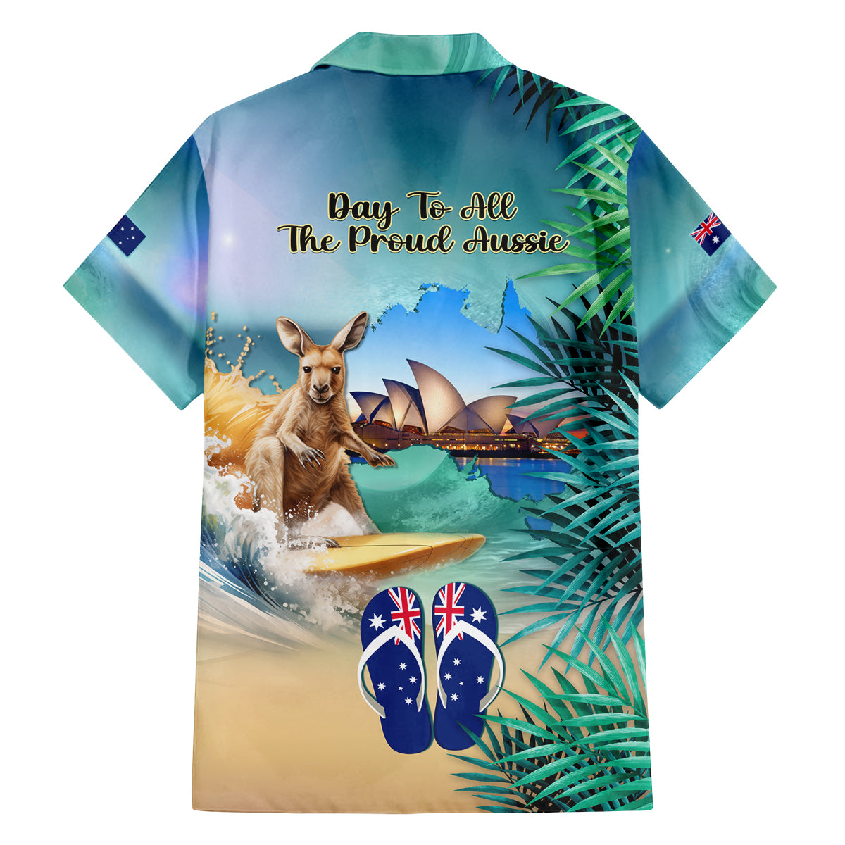 Australia Day 2024 Family Matching Long Sleeve Bodycon Dress and Hawaiian Shirt Kangaroo Go Surfing Aussie Map Tropical Style