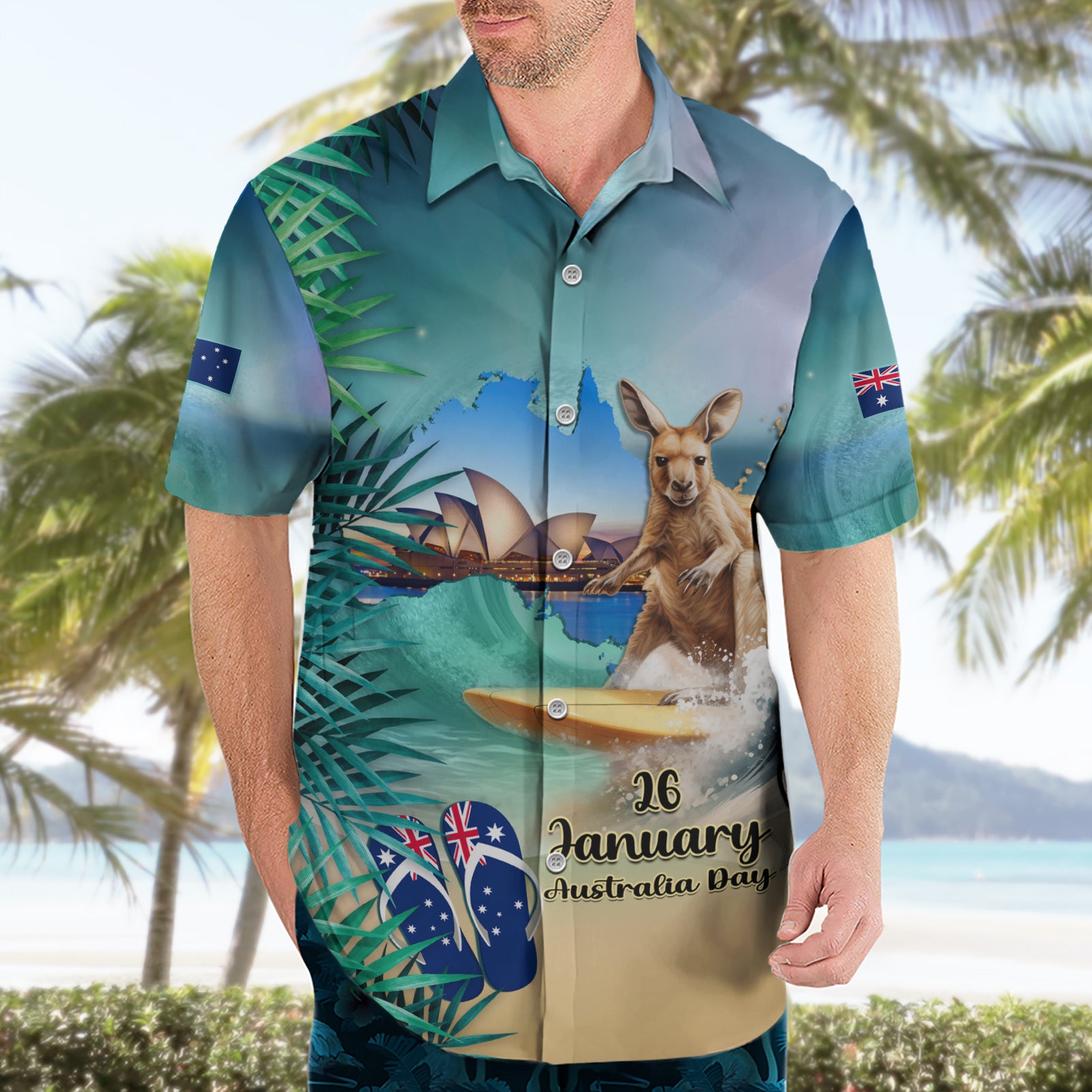 Australia Day 2024 Hawaiian Shirt Kangaroo Go Surfing Aussie Map Tropical Style - Vibe Hoodie Shop