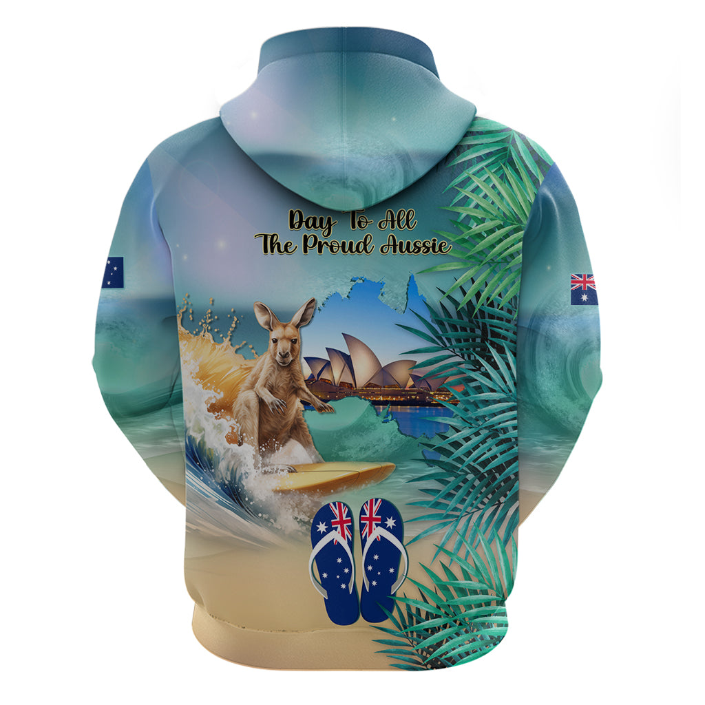 Australia Day 2024 Hoodie Kangaroo Go Surfing Aussie Map Tropical Style - Vibe Hoodie Shop