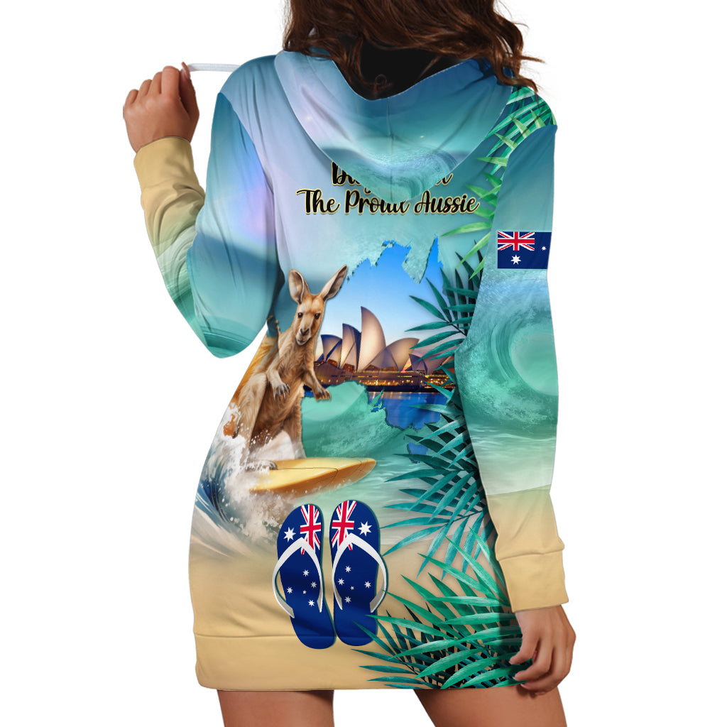 Australia Day 2024 Hoodie Dress Kangaroo Go Surfing Aussie Map Tropical Style - Vibe Hoodie Shop