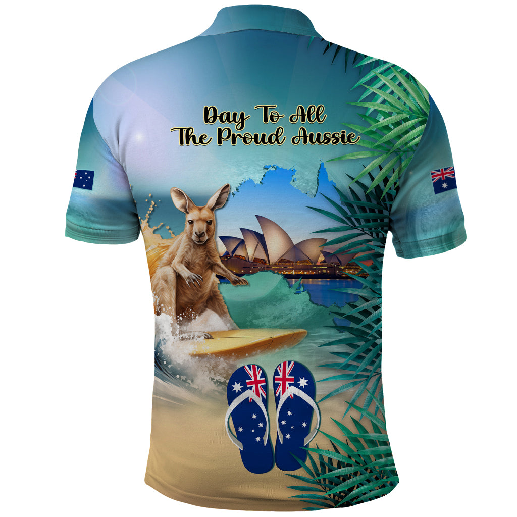 Australia Day 2024 Polo Shirt Kangaroo Go Surfing Aussie Map Tropical Style - Vibe Hoodie Shop