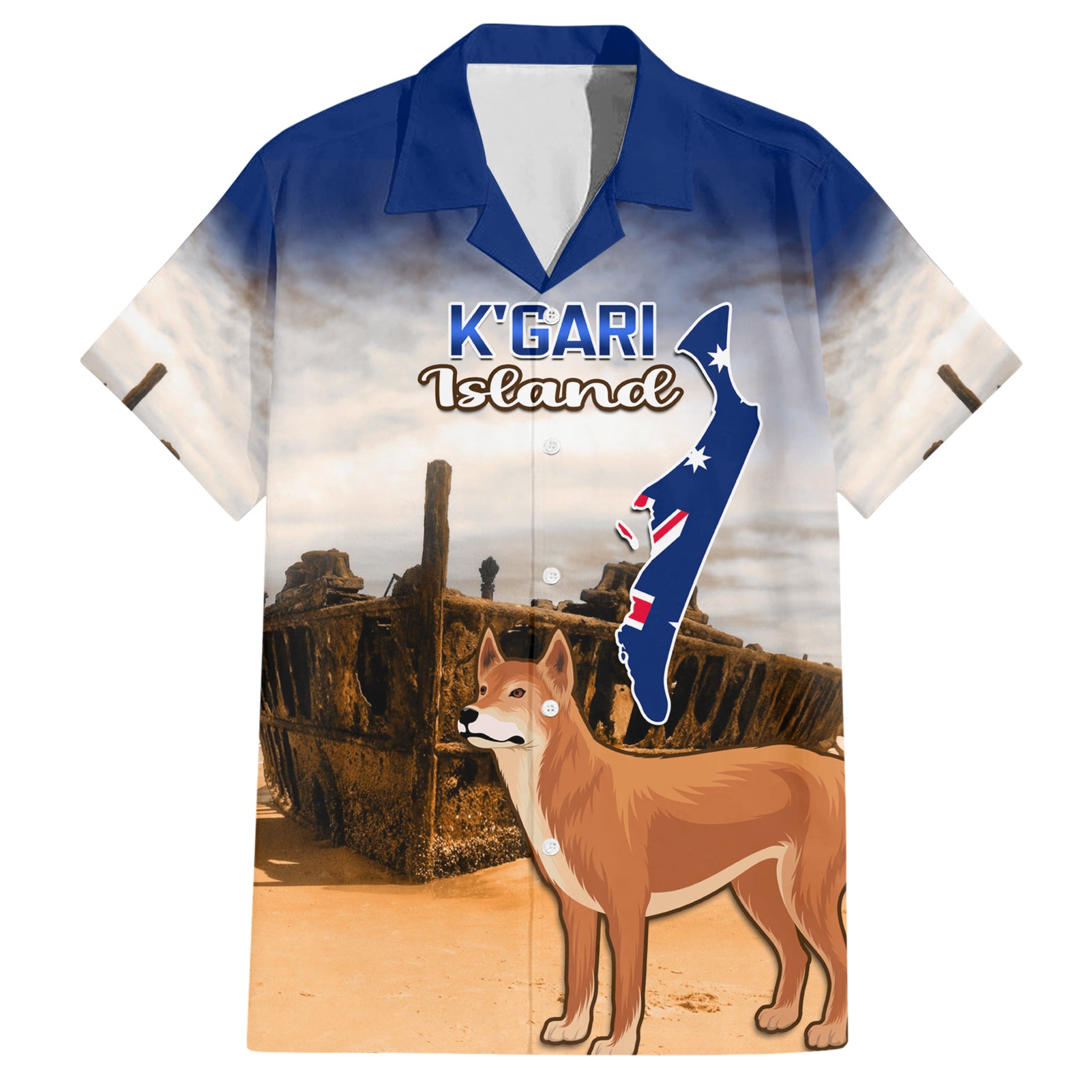 Australia Fraser Island Hawaiian Shirt Dingo With Maheno Shipwreck K'gari Proud - Vibe Hoodie Shop