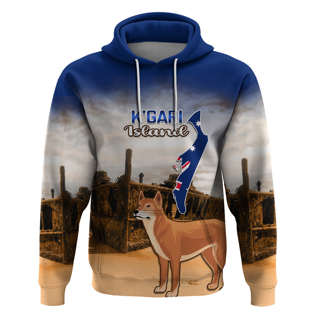 Australia Fraser Island Hoodie Dingo With Maheno Shipwreck K'gari Proud - Vibe Hoodie Shop