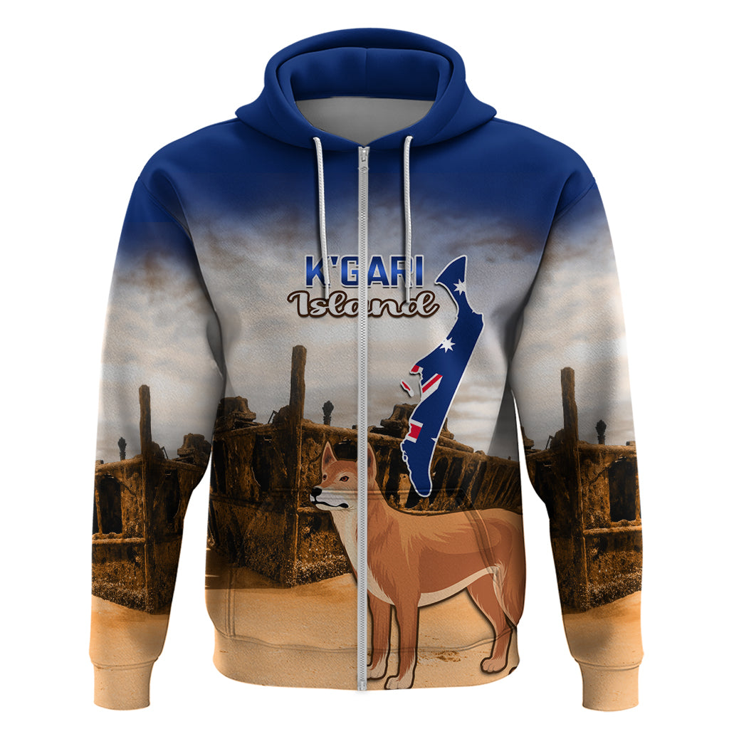 Australia Fraser Island Hoodie Dingo With Maheno Shipwreck K'gari Proud - Vibe Hoodie Shop