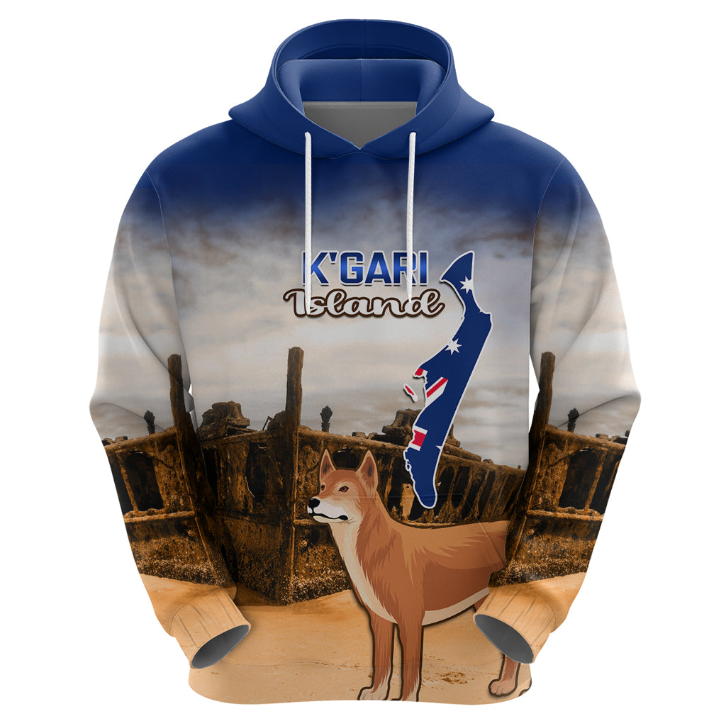 Australia Fraser Island Hoodie Dingo With Maheno Shipwreck K'gari Proud - Vibe Hoodie Shop