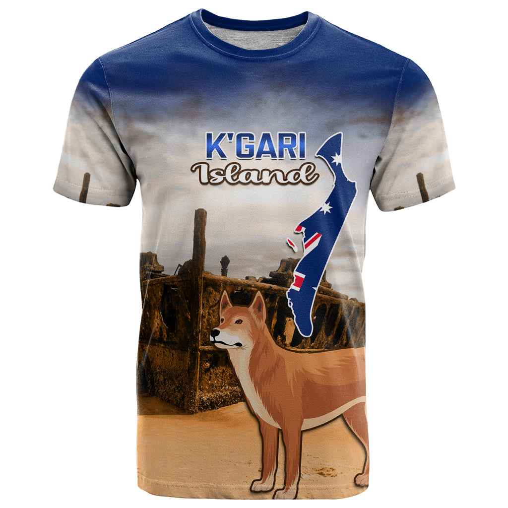 Australia Fraser Island T Shirt Dingo With Maheno Shipwreck K'gari Proud - Vibe Hoodie Shop