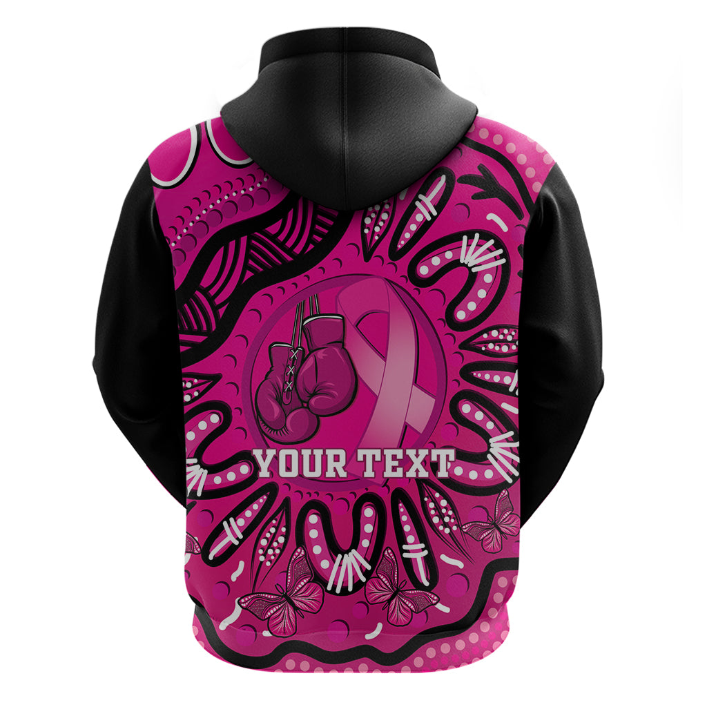 Personalised Australia Breast Cancer Hoodie Pink Boxing Ribbon Be Strong And Fight On - Vibe Hoodie Shop