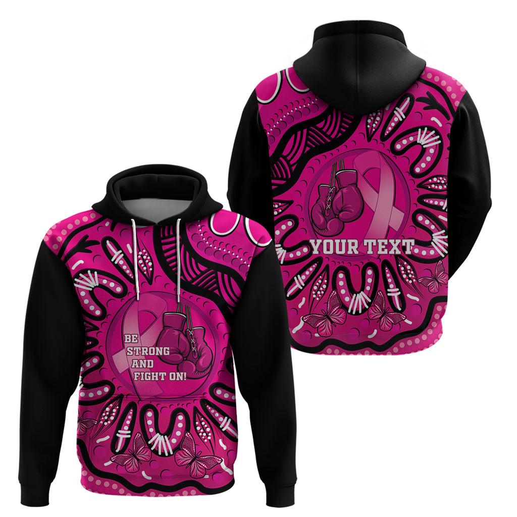 Personalised Australia Breast Cancer Hoodie Pink Boxing Ribbon Be Strong And Fight On - Vibe Hoodie Shop
