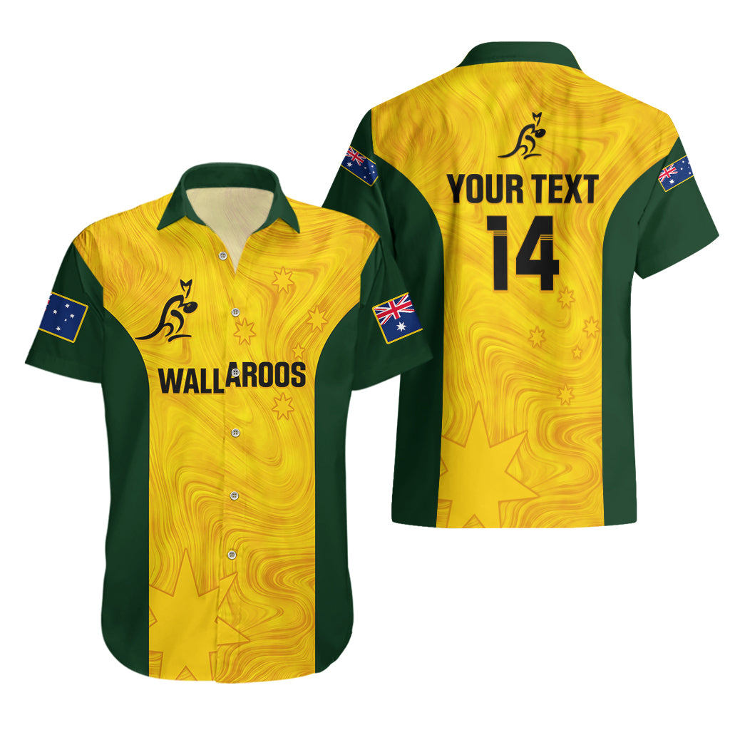 Personalised Australia Rugby Hawaiian Shirt Go Wallaroos Pacific Simple Version 2023 - Vibe Hoodie Shop