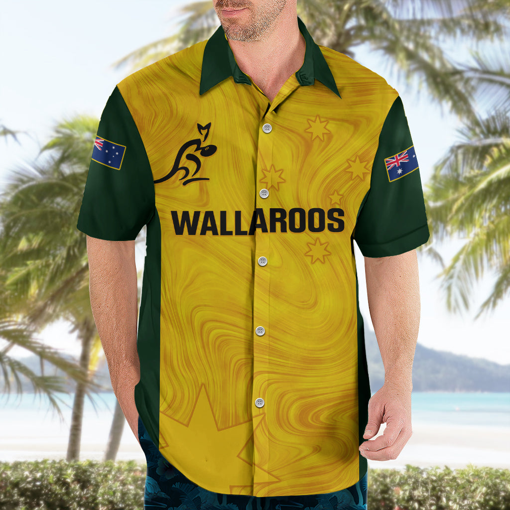 Personalised Australia Rugby Hawaiian Shirt Go Wallaroos Pacific Simple Version 2023 - Vibe Hoodie Shop
