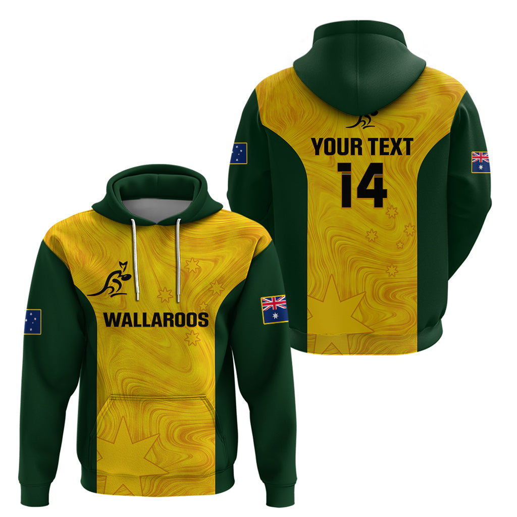 Personalised Australia Rugby Hoodie Go Wallaroos Pacific Simple Version 2023 - Vibe Hoodie Shop