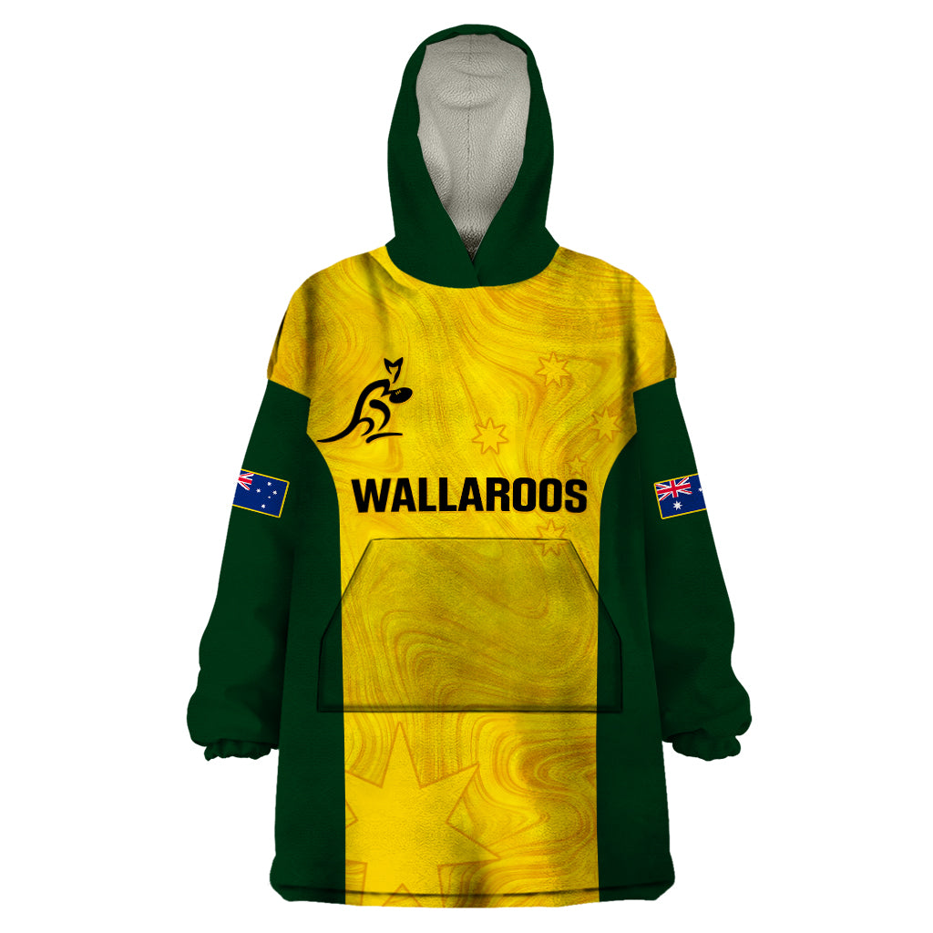 Personalised Australia Rugby Wearable Blanket Hoodie Go Wallaroos Pacific Simple Version 2023 - Vibe Hoodie Shop