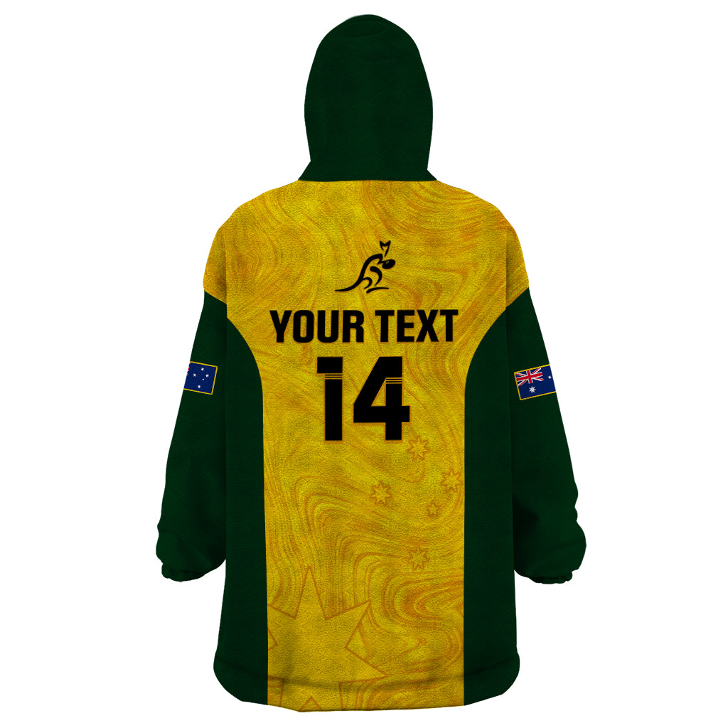 Personalised Australia Rugby Wearable Blanket Hoodie Go Wallaroos Pacific Simple Version 2023 - Vibe Hoodie Shop