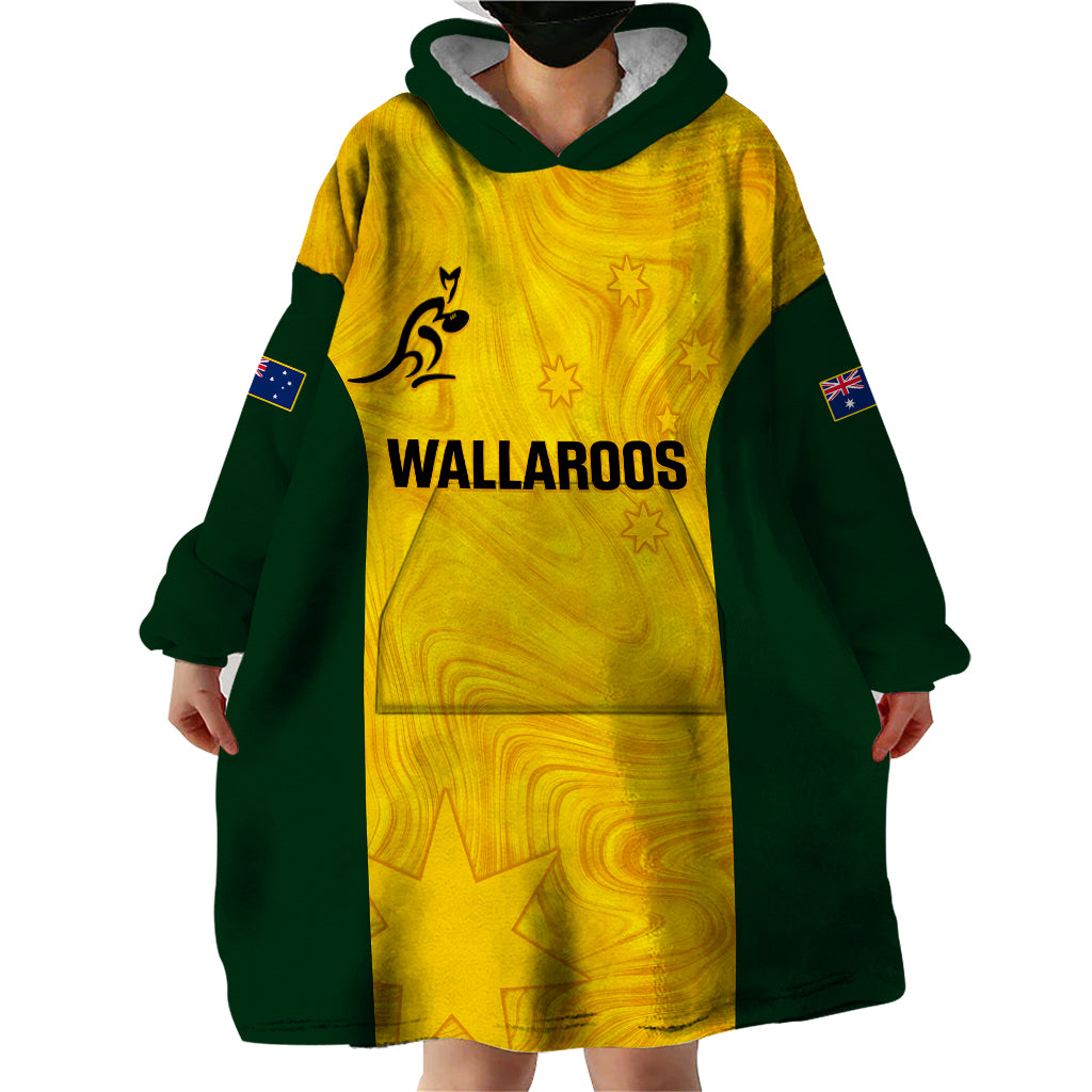 Personalised Australia Rugby Wearable Blanket Hoodie Go Wallaroos Pacific Simple Version 2023 - Vibe Hoodie Shop