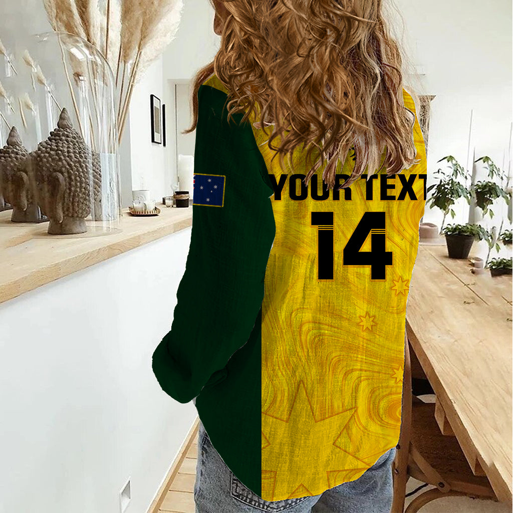 Personalised Australia Rugby Women Casual Shirt Go Wallaroos Pacific Simple Version 2023 - Vibe Hoodie Shop