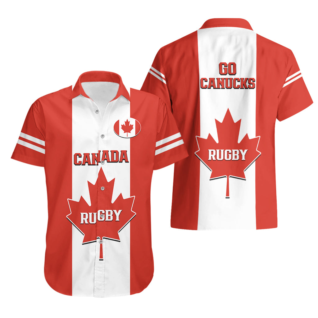 Canada Rugby Hawaiian Shirt Go Canucks Maple Leaf Pacific  2023 - Vibe Hoodie Shop