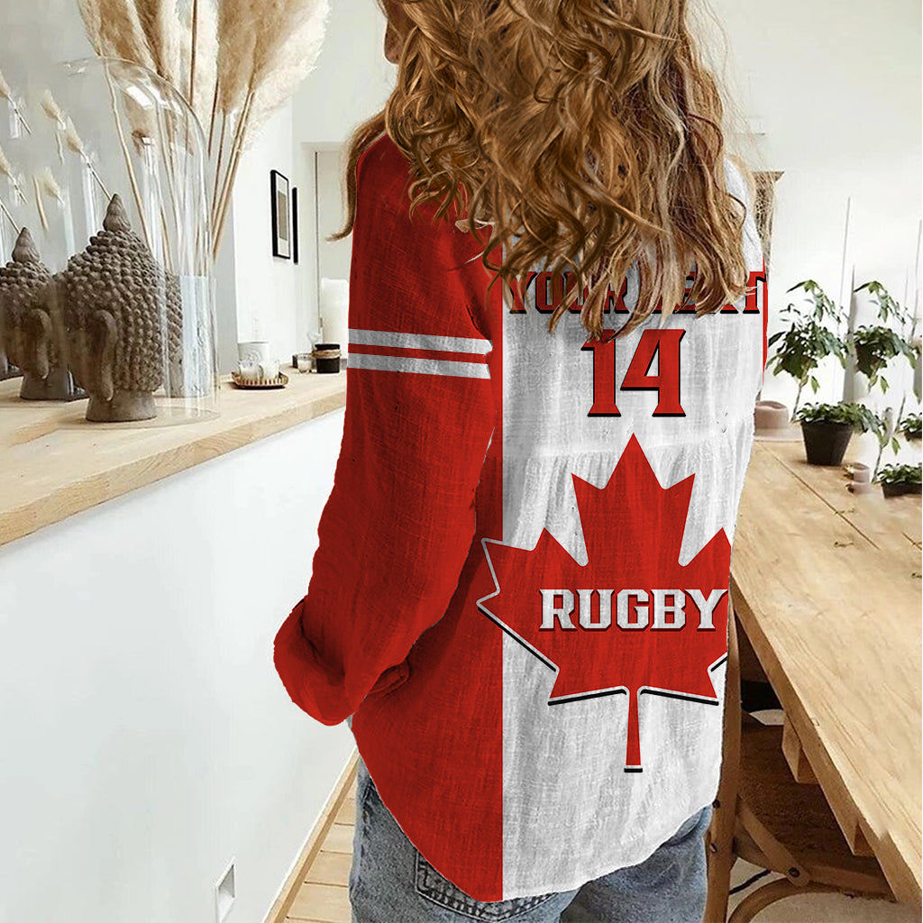 Personalised Canada Rugby Women Casual Shirt Go Canucks Maple Leaf Pacific  2023 - Vibe Hoodie Shop
