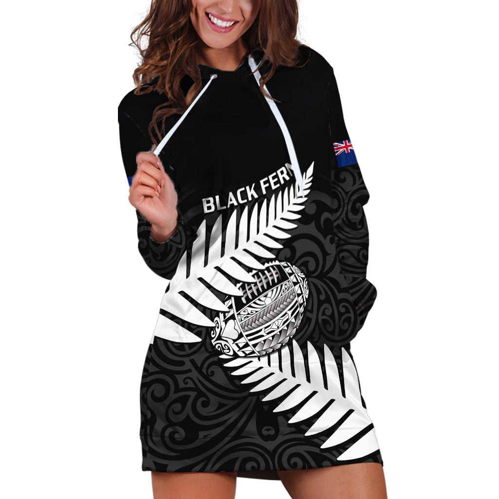 Aotearoa Rugby Hoodie Dress Go Black Fern Pacific NZ Maori 2023 - Vibe Hoodie Shop