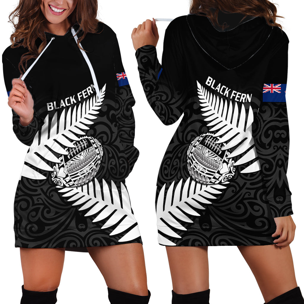 Aotearoa Rugby Hoodie Dress Go Black Fern Pacific NZ Maori 2023 - Vibe Hoodie Shop