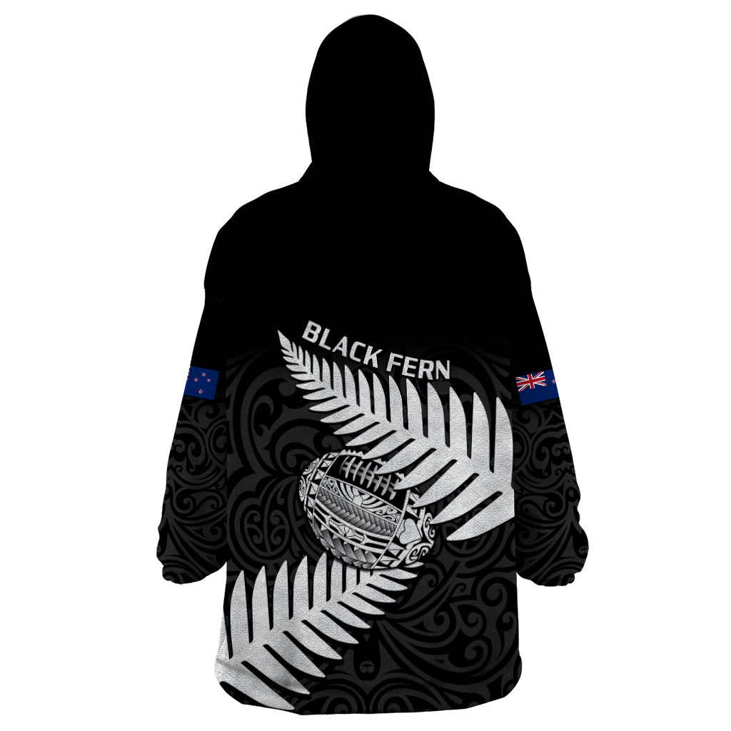 Aotearoa Rugby Wearable Blanket Hoodie Go Black Fern Pacific NZ Maori 2023 - Vibe Hoodie Shop