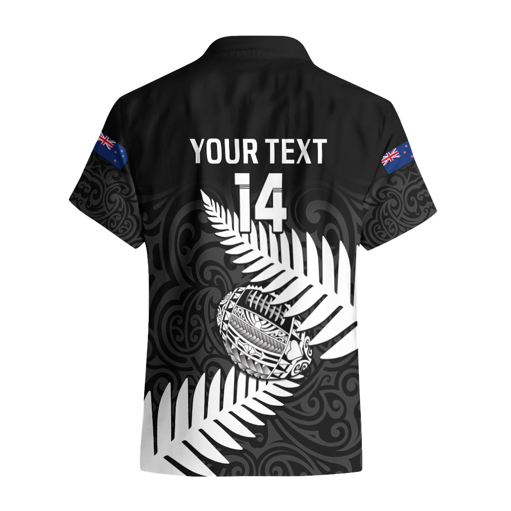 Personalised Aotearoa Rugby Hawaiian Shirt Go Black Fern Pacific NZ Maori 2023 - Vibe Hoodie Shop