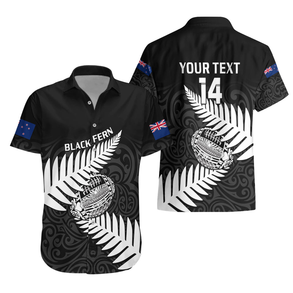 Personalised Aotearoa Rugby Hawaiian Shirt Go Black Fern Pacific NZ Maori 2023 - Vibe Hoodie Shop
