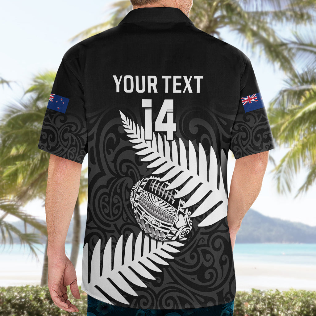 Personalised Aotearoa Rugby Hawaiian Shirt Go Black Fern Pacific NZ Maori 2023 - Vibe Hoodie Shop