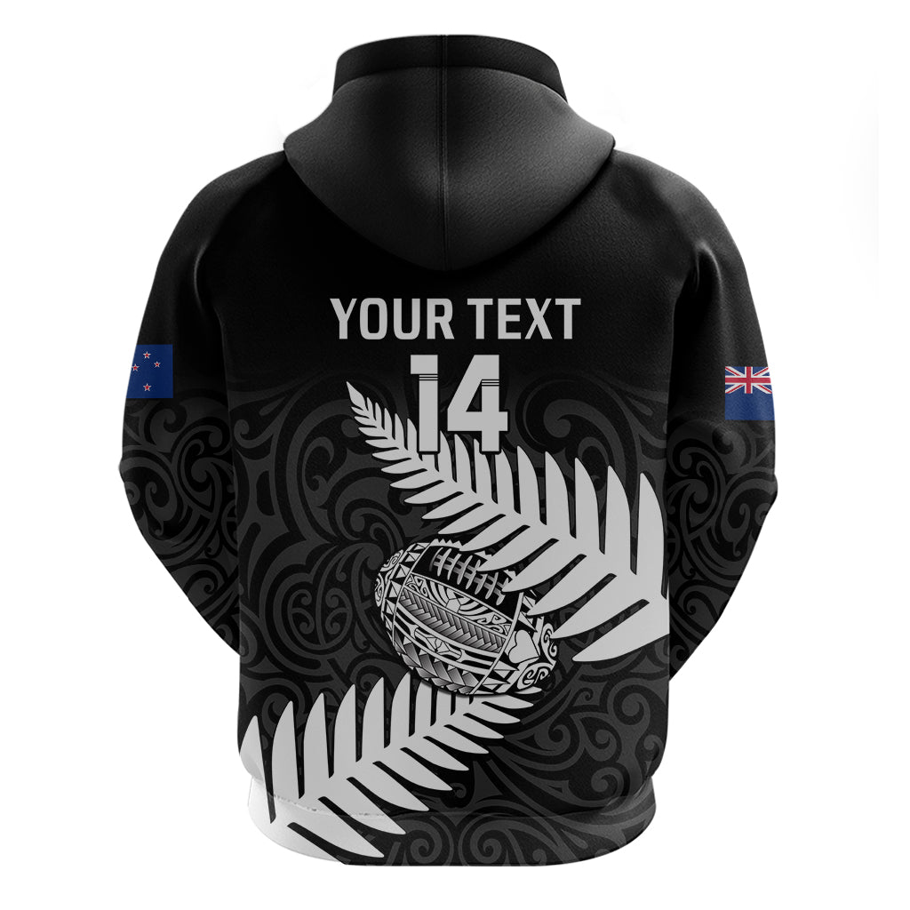 Personalised Aotearoa Rugby Hoodie Go Black Fern Pacific NZ Maori 2023 - Vibe Hoodie Shop