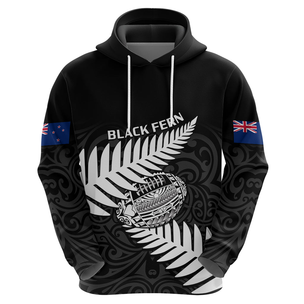 Personalised Aotearoa Rugby Hoodie Go Black Fern Pacific NZ Maori 2023 - Vibe Hoodie Shop