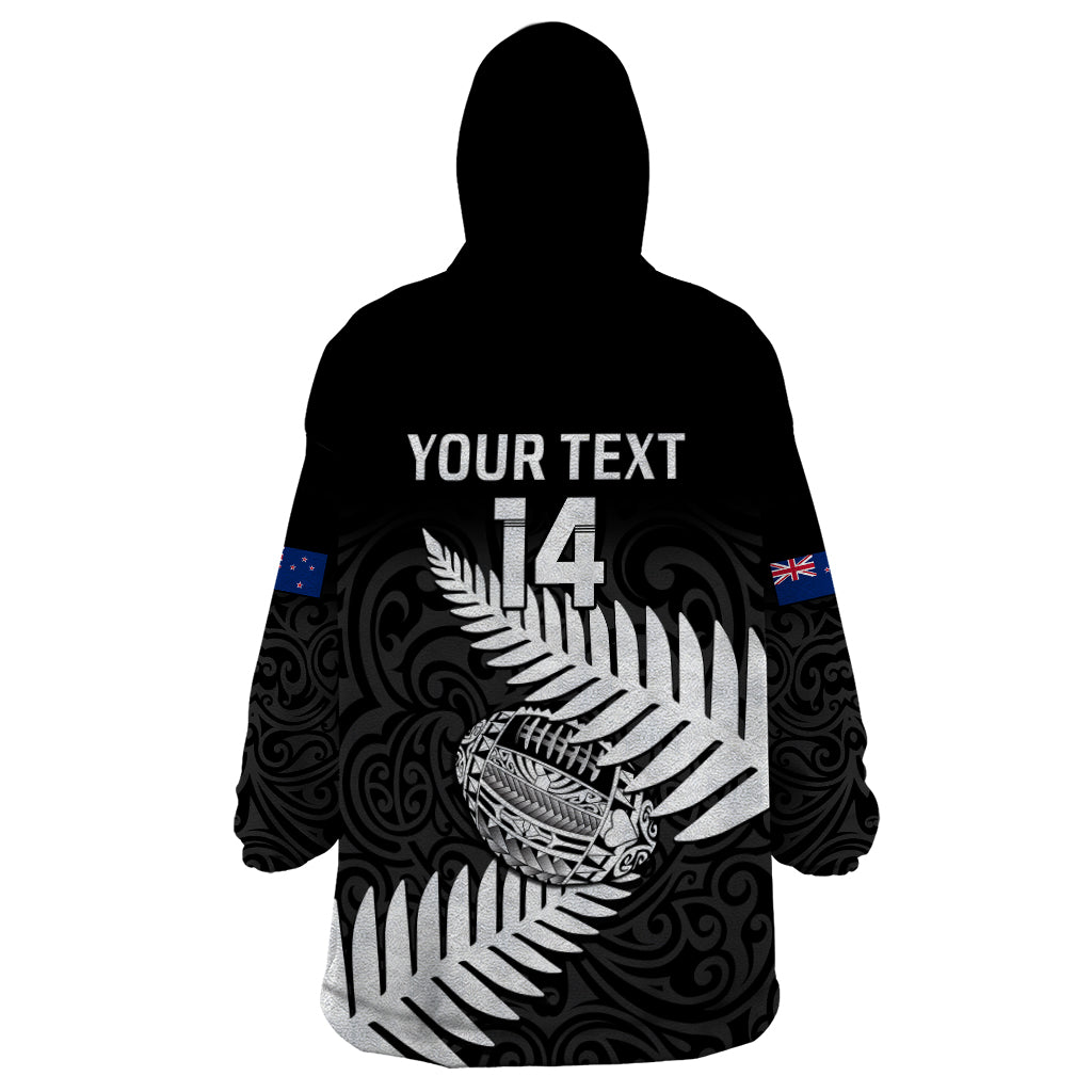 Personalised Aotearoa Rugby Wearable Blanket Hoodie Go Black Fern Pacific NZ Maori 2023 - Vibe Hoodie Shop